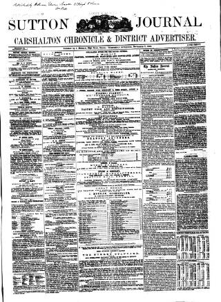 cover page of Sutton Journal published on November 2, 1864