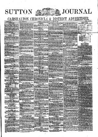 cover page of Sutton Journal published on June 13, 1878