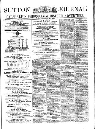 cover page of Sutton Journal published on May 22, 1879