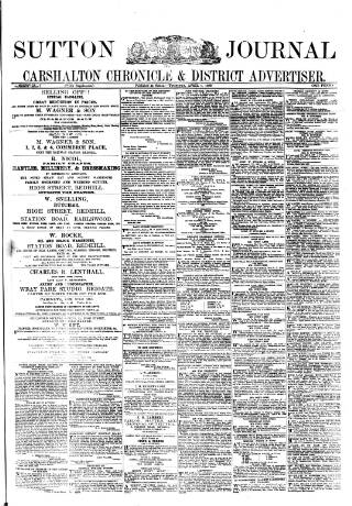 cover page of Sutton Journal published on April 1, 1880
