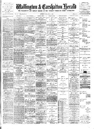 cover page of Wallington & Carshalton Herald published on November 2, 1895