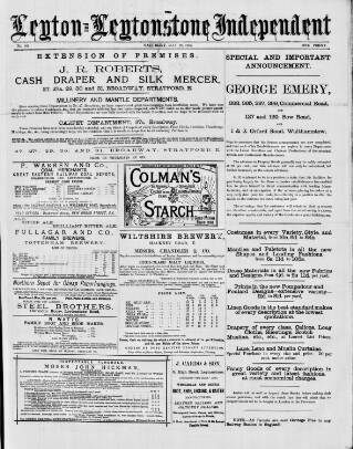cover page of Leytonstone Express and Independent published on May 22, 1880