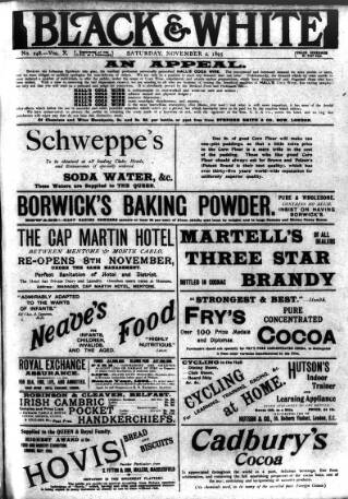 cover page of Black & White published on November 2, 1895