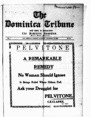cover page of Dominica Tribune published on December 13, 1930