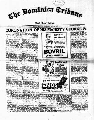 cover page of Dominica Tribune published on May 22, 1937