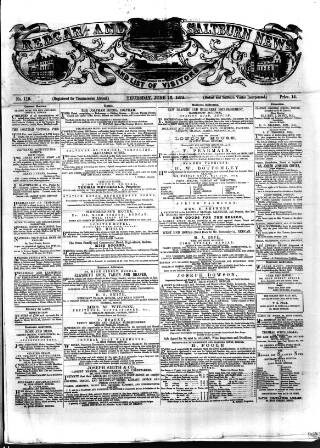 cover page of Redcar and Saltburn News published on June 13, 1872