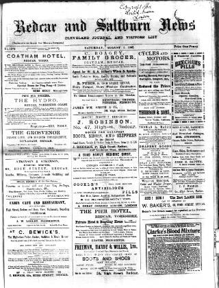 cover page of Redcar and Saltburn News published on August 2, 1902