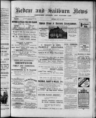 cover page of Redcar and Saltburn News published on May 22, 1909