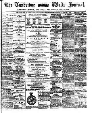 cover page of Tunbridge Wells Journal published on August 2, 1877