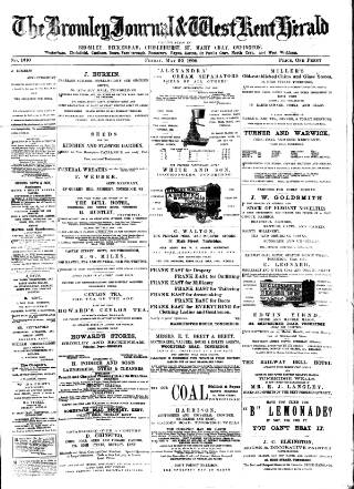 cover page of Bromley Journal and West Kent Herald published on May 22, 1896