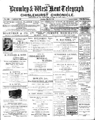 cover page of Bromley and West Kent Telegraph published on May 22, 1909