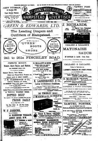 cover page of Hampstead News published on June 13, 1901