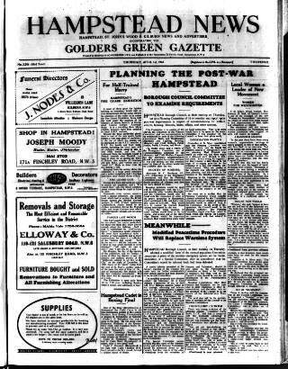 cover page of Hampstead News published on April 1, 1943
