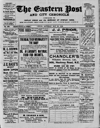 cover page of Eastern Post published on May 22, 1909