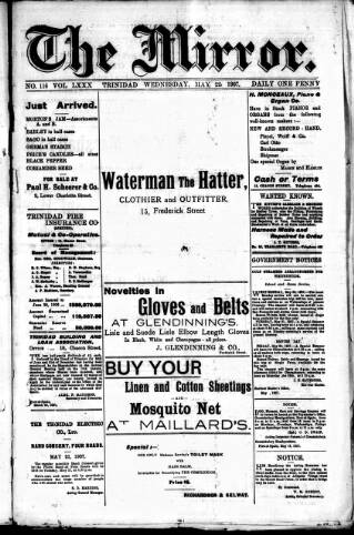 cover page of Mirror (Trinidad & Tobago) published on May 22, 1907