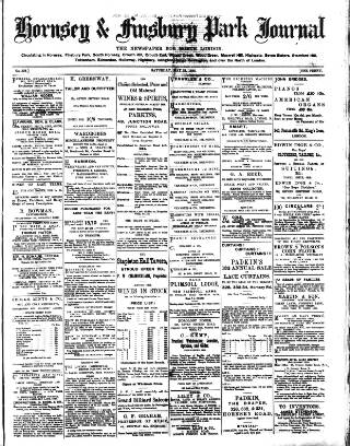 cover page of Hornsey & Finsbury Park Journal published on May 22, 1886