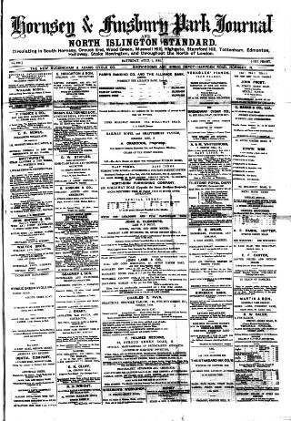 cover page of Hornsey & Finsbury Park Journal published on April 1, 1893