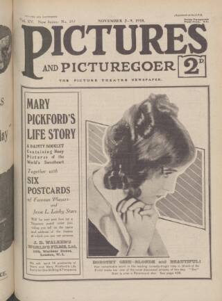 cover page of Picturegoer published on November 2, 1918