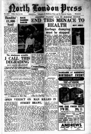 cover page of Holloway Press published on June 13, 1958