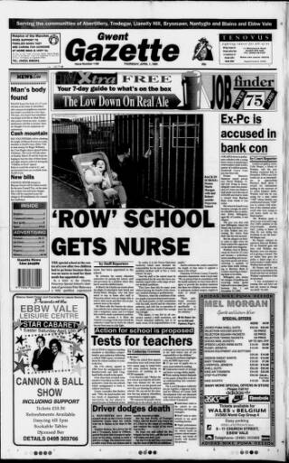 cover page of Gwent Gazette published on April 1, 1993