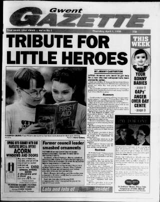 cover page of Gwent Gazette published on April 1, 1999