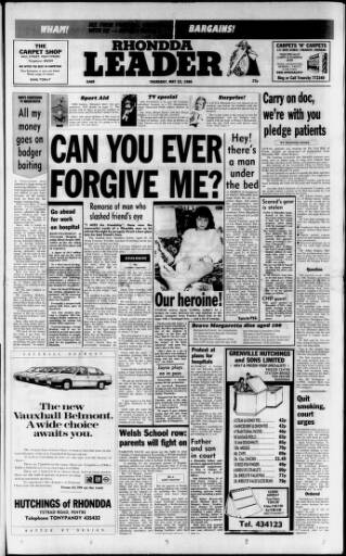 cover page of Rhondda Leader published on May 22, 1986