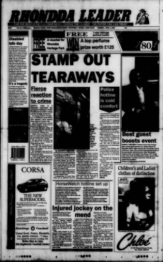 cover page of Rhondda Leader published on April 1, 1993