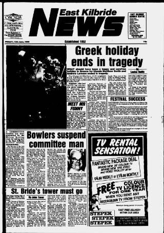 cover page of East Kilbride News published on June 13, 1986