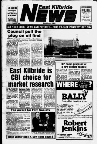 cover page of East Kilbride News published on April 1, 1988