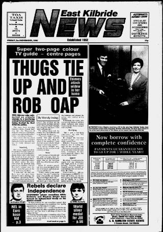 cover page of East Kilbride News published on November 2, 1990
