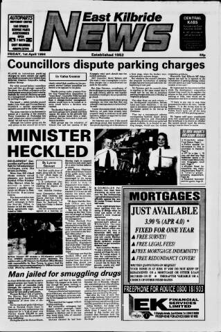 cover page of East Kilbride News published on April 1, 1994