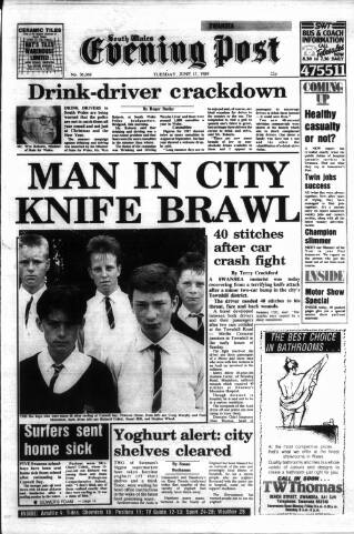 cover page of South Wales Daily Post published on June 13, 1989