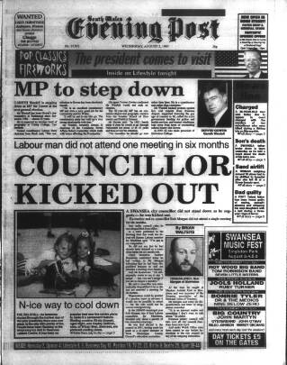 cover page of South Wales Daily Post published on August 2, 1995
