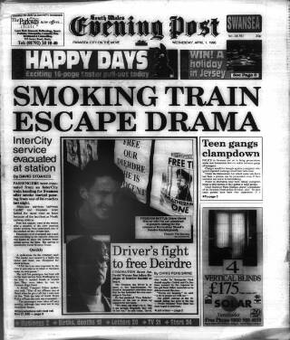 cover page of South Wales Daily Post published on April 1, 1998