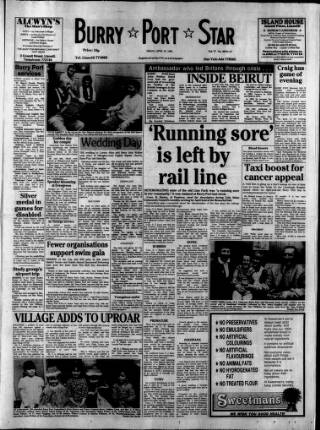 cover page of Burry Port Star published on April 25, 1986