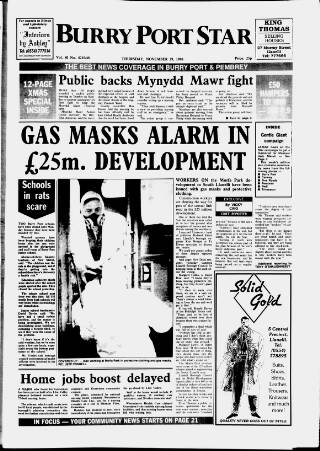 cover page of Burry Port Star published on November 29, 1990