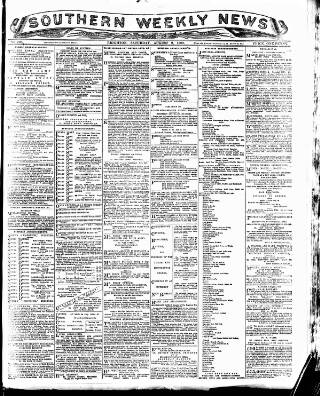 cover page of Southern Weekly News published on August 2, 1890