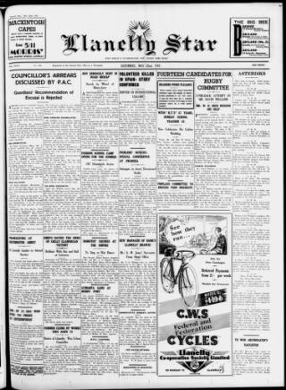 cover page of Llanelli Star published on May 22, 1937