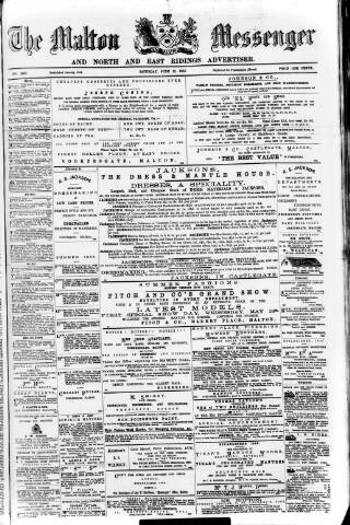 cover page of Malton Messenger published on June 13, 1885