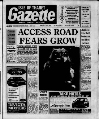 cover page of Isle of Thanet Gazette published on June 13, 1997