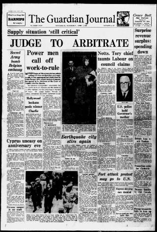 cover page of Nottingham Guardian published on April 1, 1964
