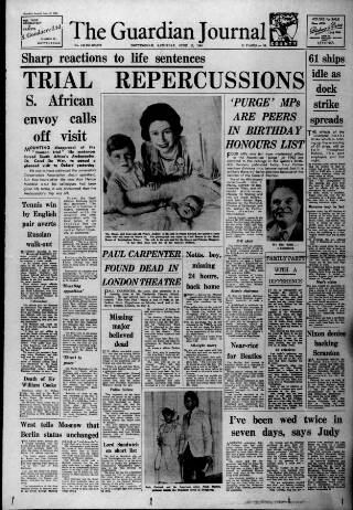 cover page of Nottingham Guardian published on June 13, 1964