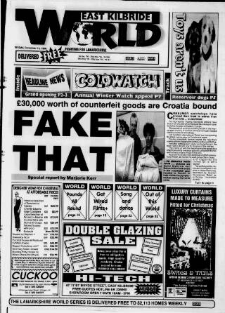 cover page of East Kilbride World published on December 13, 1996