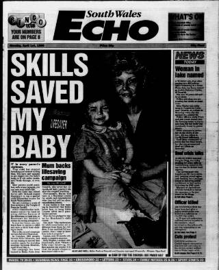 cover page of South Wales Echo published on April 1, 1996