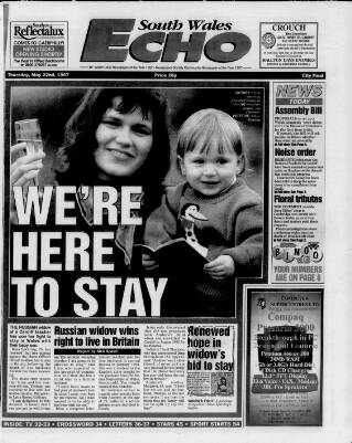 cover page of South Wales Echo published on May 22, 1997