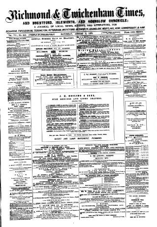 cover page of Richmond and Twickenham Times published on August 2, 1879