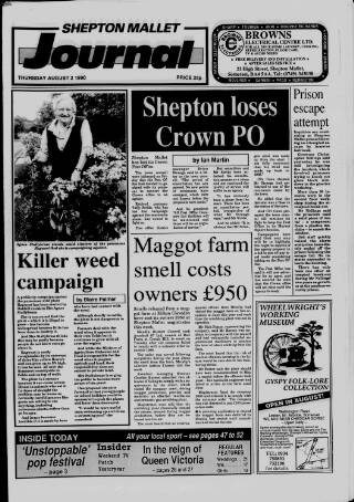 cover page of Shepton Mallet Journal published on August 2, 1990