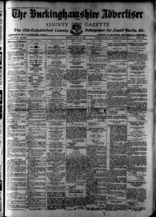 cover page of Buckinghamshire Advertiser published on April 1, 1938