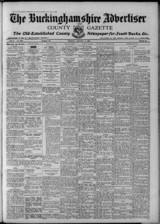 cover page of Buckinghamshire Advertiser published on August 2, 1940