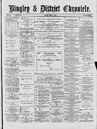 cover page of Bingley Chronicle published on June 13, 1890